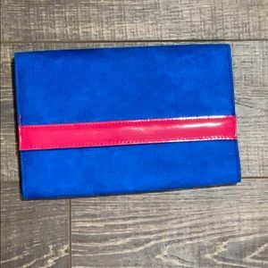 Royal Blue Suede Envelope Clutch